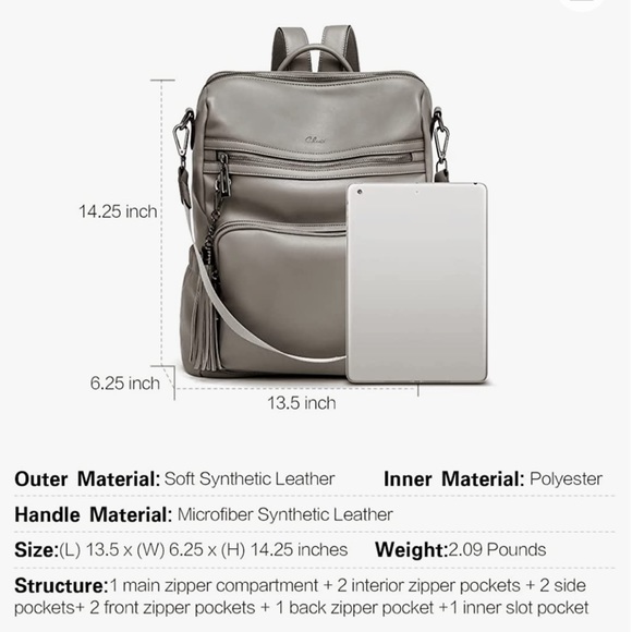 CLUCCI i women’s purse backpack NEW WITHOUT TAGS never used . - Picture 2 of 5